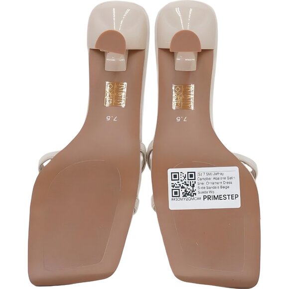Jeffrey Campbell Abalone Shell Dress Slide Sandals Beige Suede Women US 7.5M - Picture 6 of 6